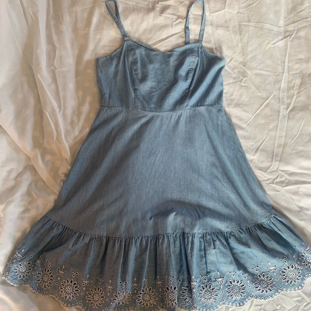Old Navy Blue Sundress with Eyelet Hem